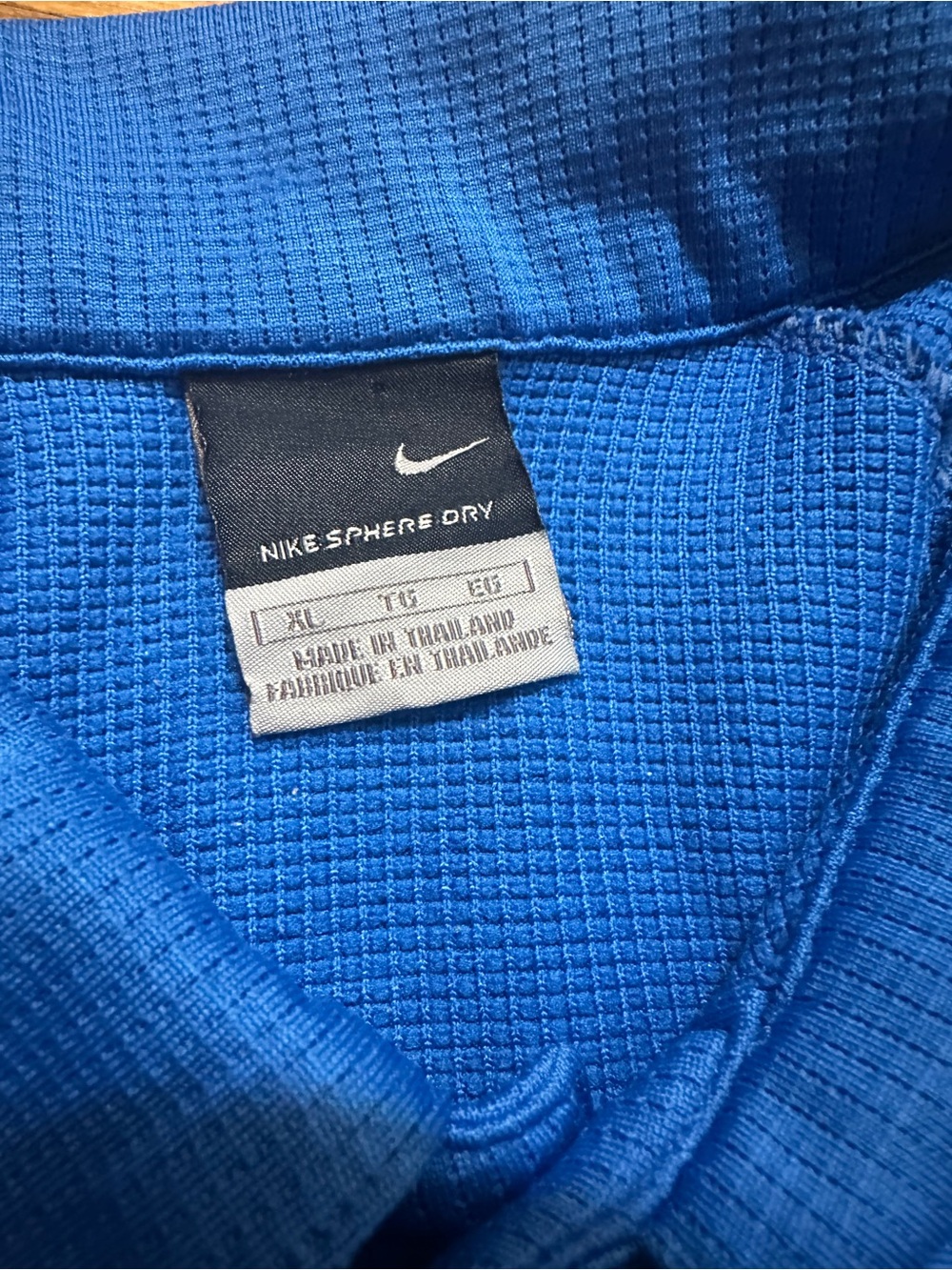Nike Men’s Royal Blue Polo with White Shoulder Panels - Picture 2 of 8